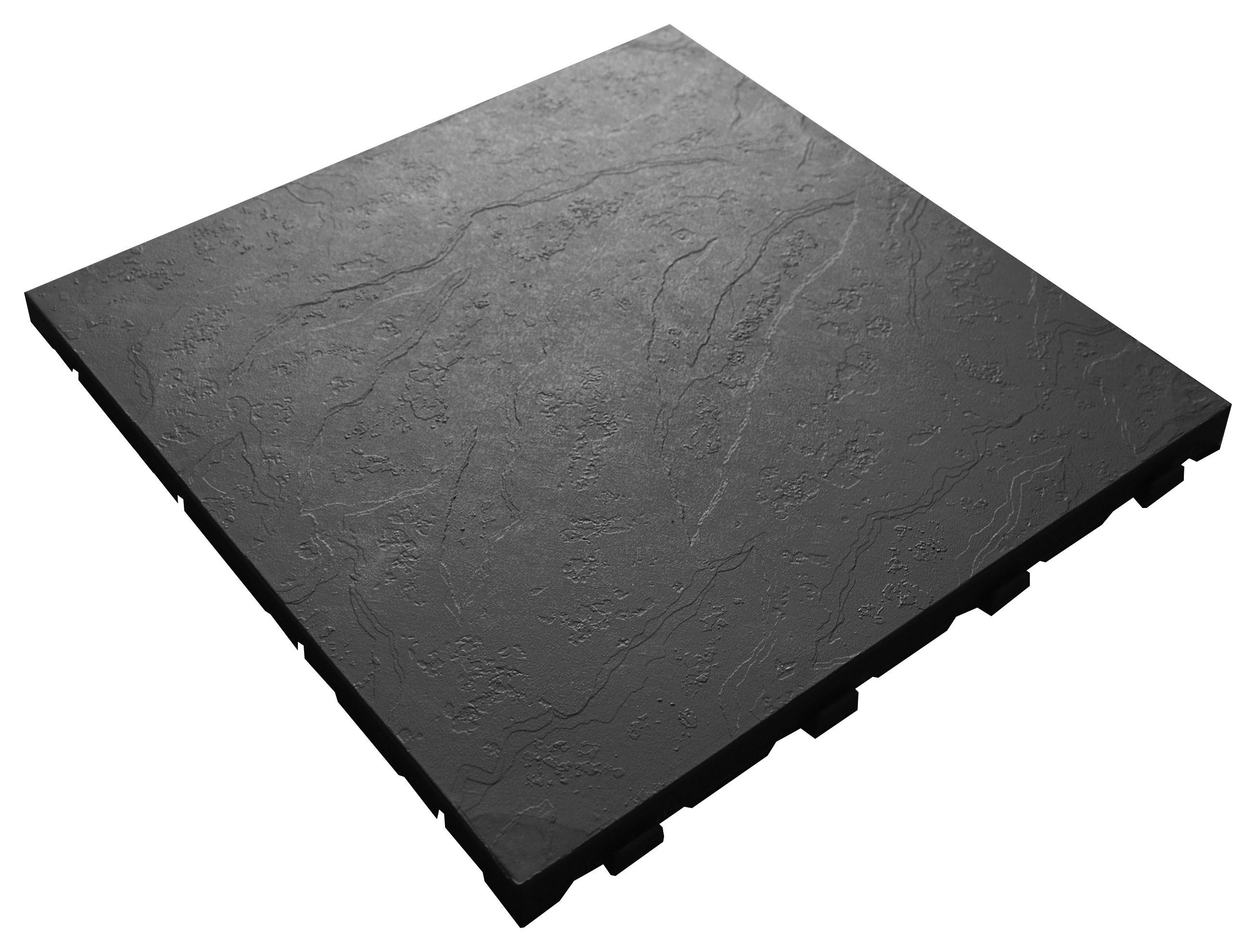 Easy Bodenfliesen dunkelgrau B/L: ca. 40x40 cm Bodenfliesenset_7Stck. - dunkelgrau (40,00/40,00/2,65cm) - Easy