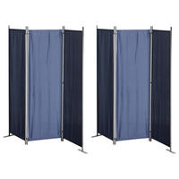 Grasekamp Paravent 3-teilig 2er Set blau Polyester B/H: ca. 165x170 cm 3-teilig 2er Set - blau (165,00/170,00cm) - Grasekamp