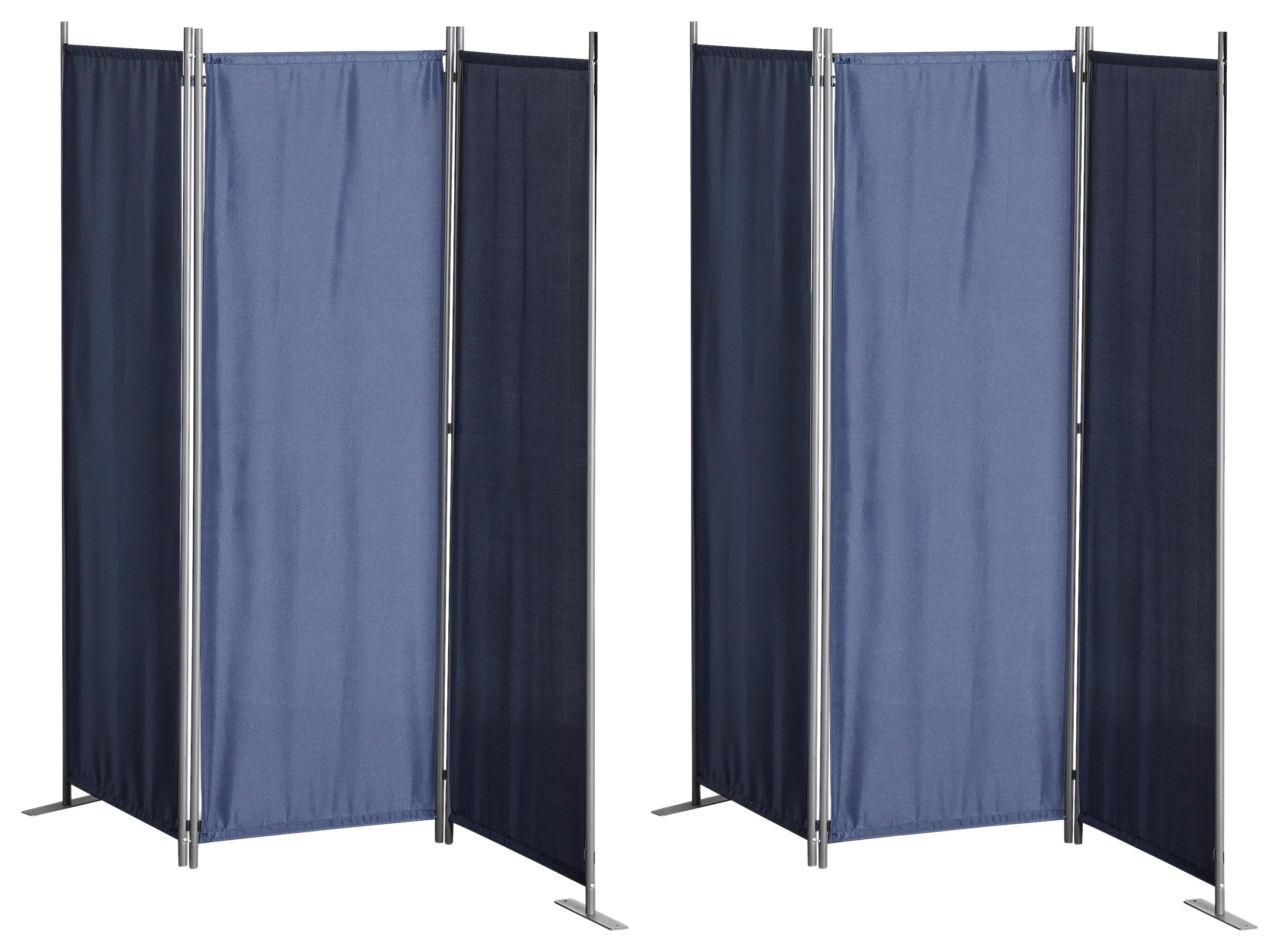 Grasekamp Paravent 3-teilig 2er Set blau Polyester B/H: ca. 165x170 cm