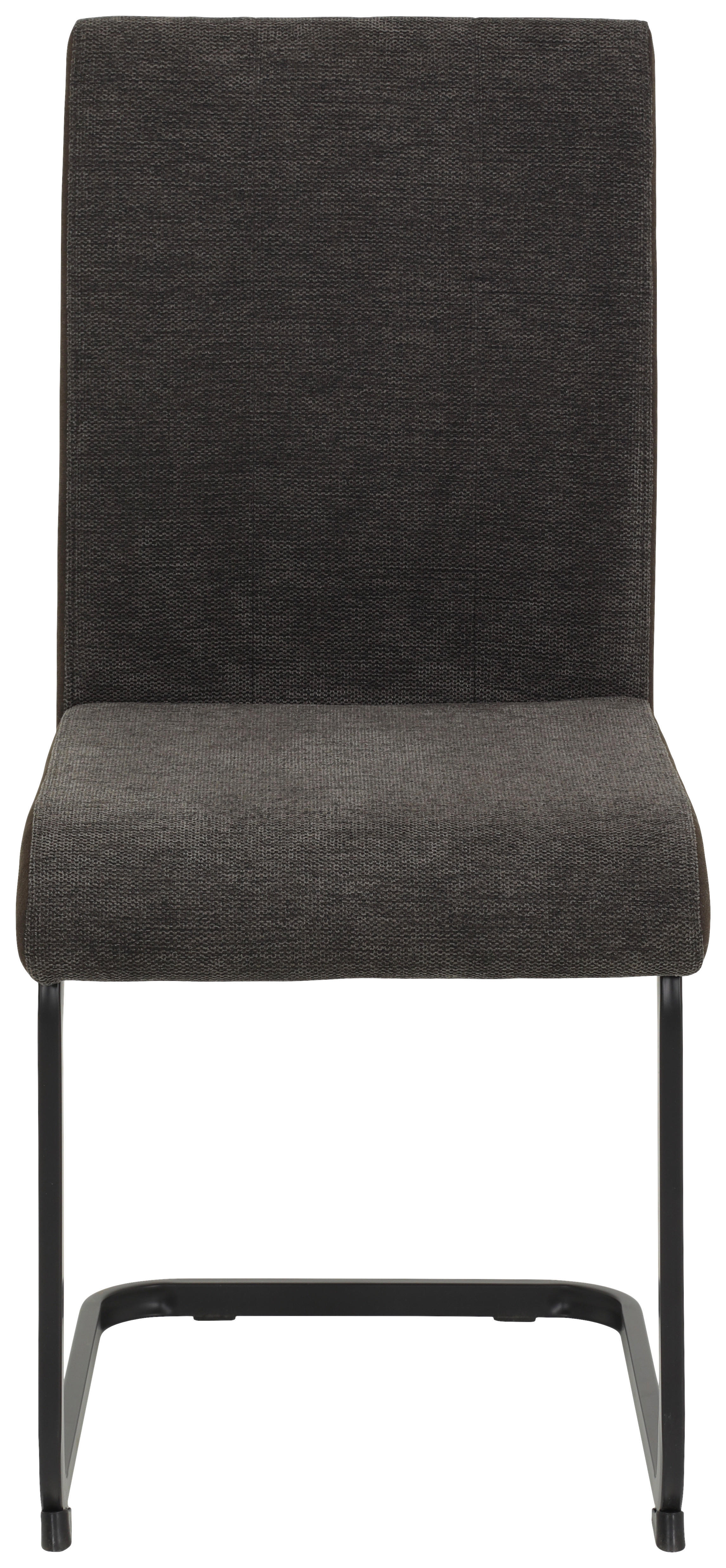 Thumbnail - Stuhl 2er Set LINN braun schwarz Webstoff Metall B/H/T: ca. 43x92x52 cm