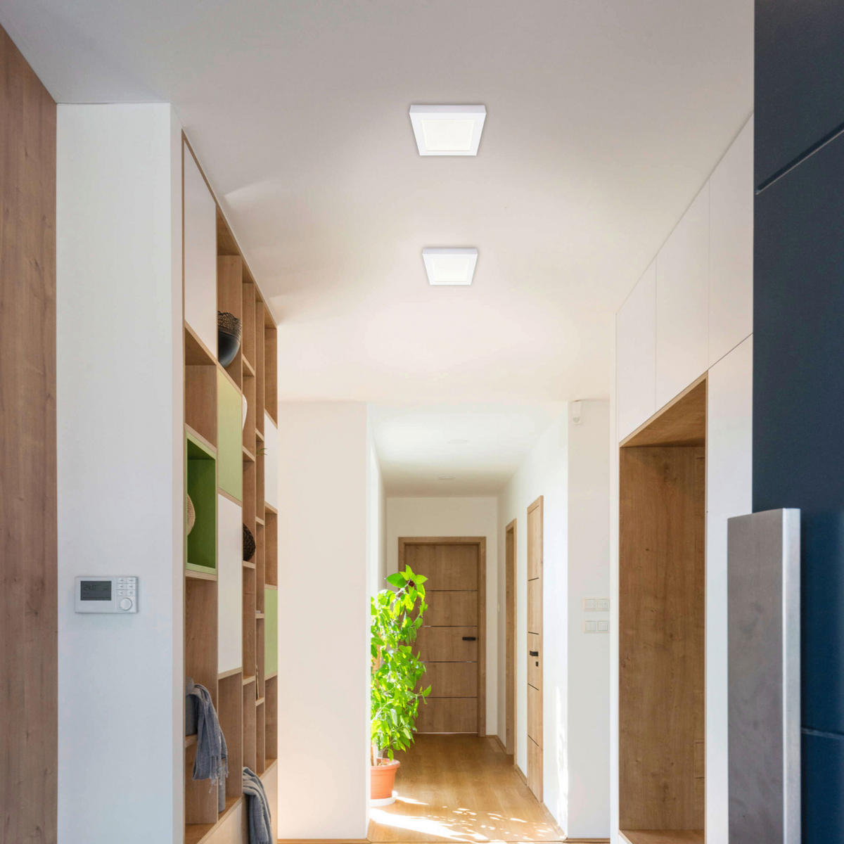 Näve Leuchten LED-Ein-/Aufbauleuchte weiß Kunststoff Metall B/H/T: ca. 22,7x3,5x22,7 cm KOMPLEX - weiß (22,70/3,50/22,70cm) - Näve Leuchten