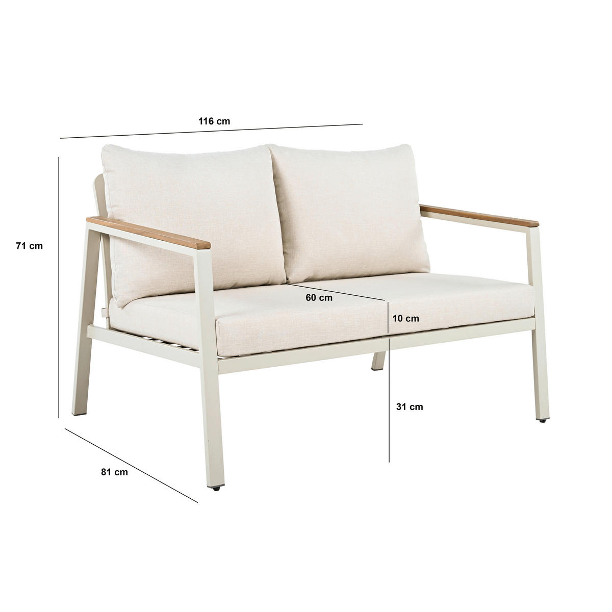 POCOline Gartensitzgruppe Avignon creme Stahl Avignon - beige/creme - POCOline