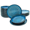 CreaTable Tafelservice Nordic Fjord blau Steinzeug 12 tlg. Nordic Fjord - blau - CreaTable