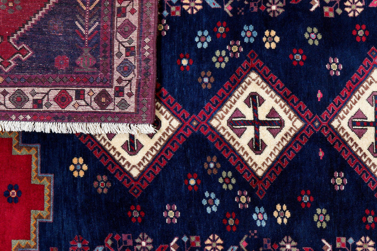 PersaTepp Teppich Afshar beige B/H/L: ca. 165x1x210 cm Afshar - blau/beige (210,00/165,00/1,00cm) - PersaTepp