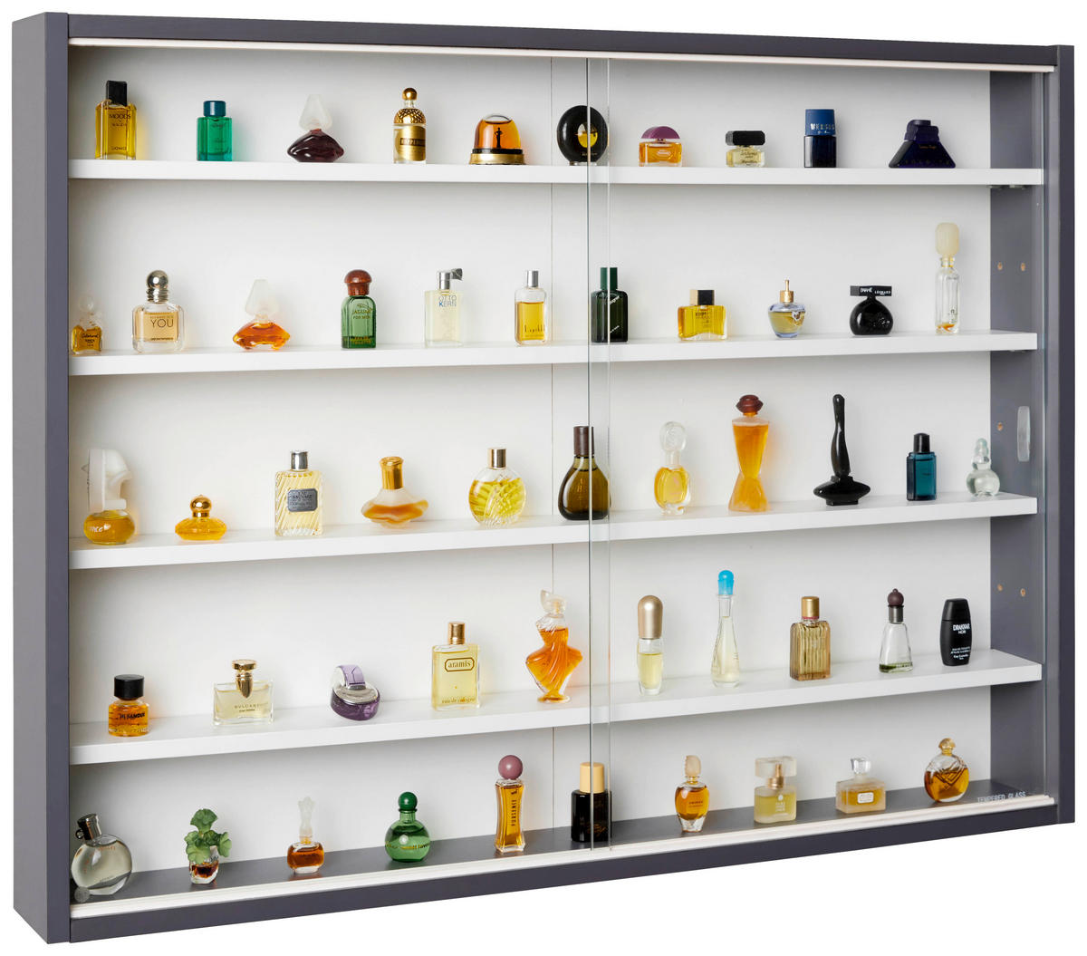 Sammelvitrine Collecty grau weiß B/H/T: ca. 80x9,5x60 cm Collecty - weiß/grau (80,00/9,50/60,00cm) - Inter Link