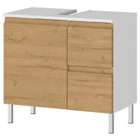 Waschbeckenunterschrank 4330-559 weiß Eiche Grand-Son Nachbildung B/H/T: ca. 60x56x34 cm 4330-559 - Eiche/weiß (60,00/56,00/34,00cm) - Germania