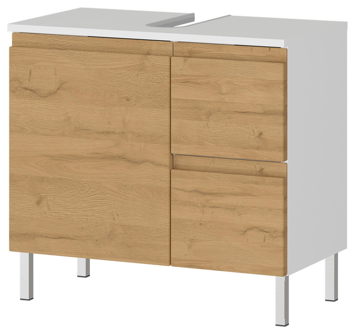 Waschbeckenunterschrank 4330-559 weiß Eiche Grand-Son Nachbildung B/H/T: ca. 60x56x34 cm 4330-559 - Eiche/weiß (60,00/56,00/34,00cm) - Germania