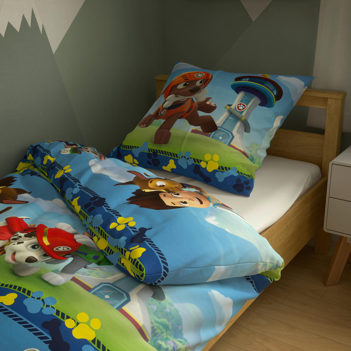 Microfaser Bettwäsche Paw Patrol Paw Patrol - blau (135,00/200,00cm)