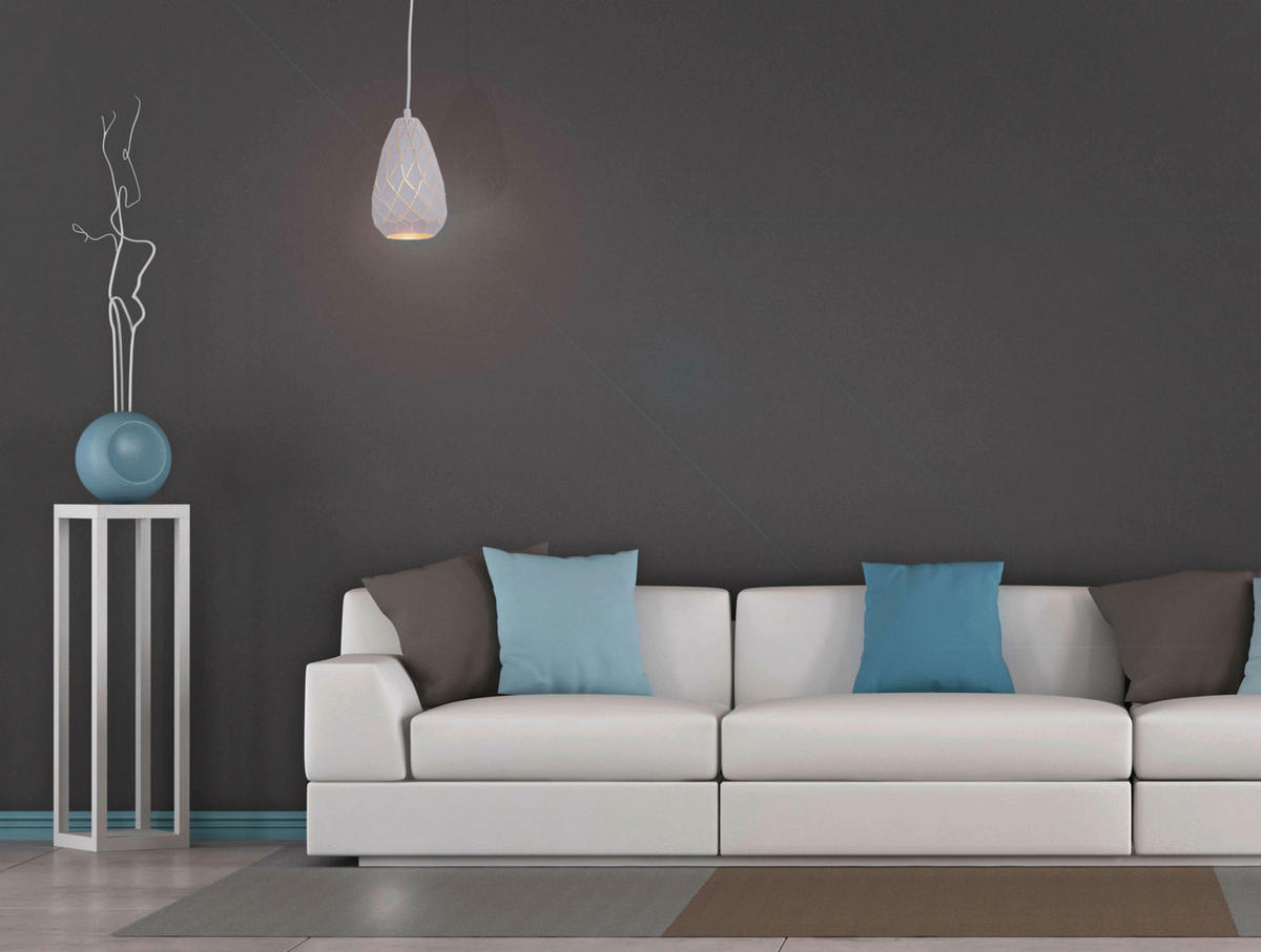 Näve Leuchten Pendelleuchte 6105523 weiß Kunststoff Metall B/H/T: ca. 15x123x15 cm E27 1 Brennstellen Alison - weiß (15,00/123,00/15,00cm) - Näve Leuchten