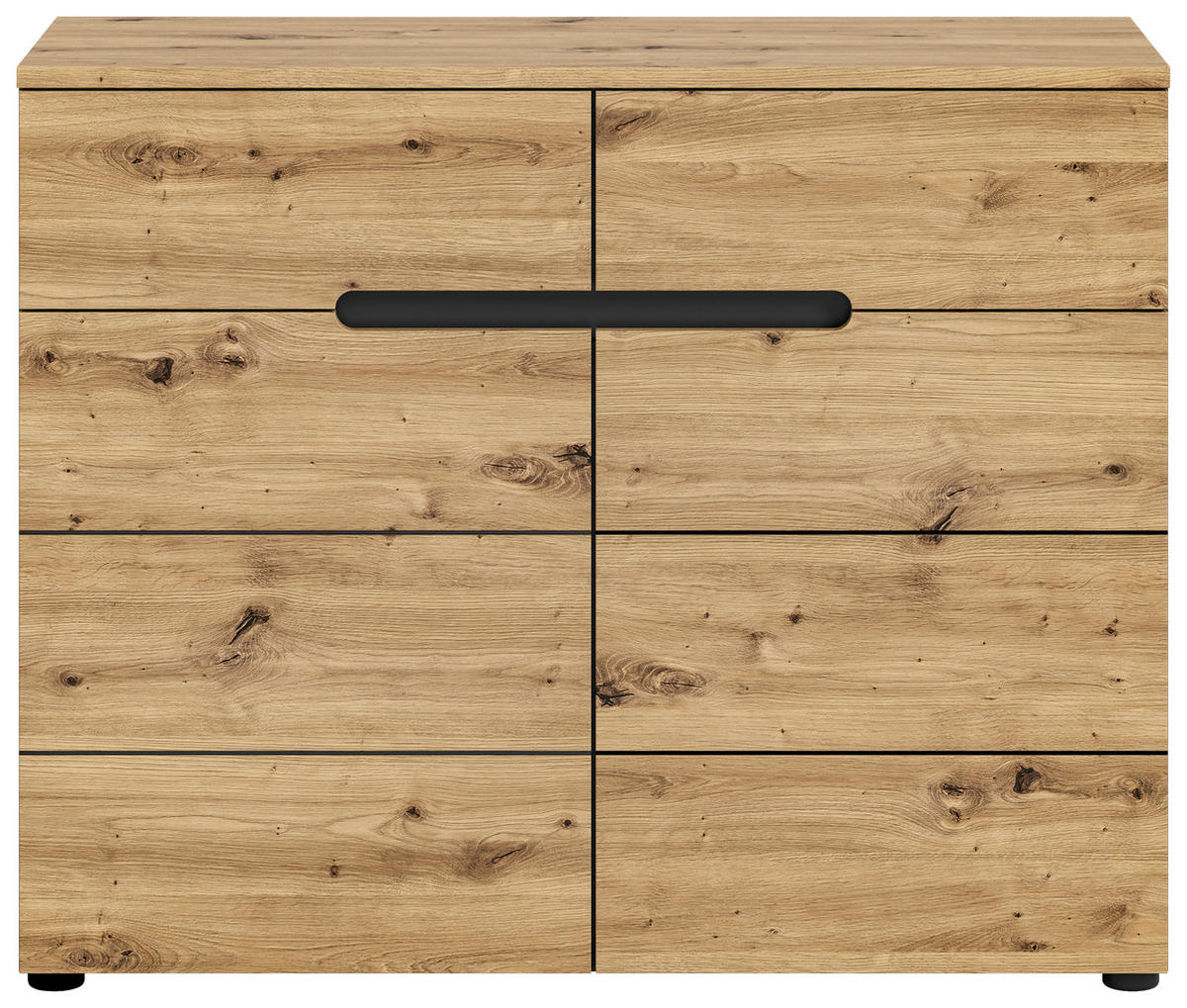 Kommode CANU edles Basaltgrau Nachbildung Eiche Artisan Nachbildung B/H/T: ca. 100x81x40 cm CANU - Eiche/edles Basaltgrau (100,00/81,00/40,00cm) - xonox.home