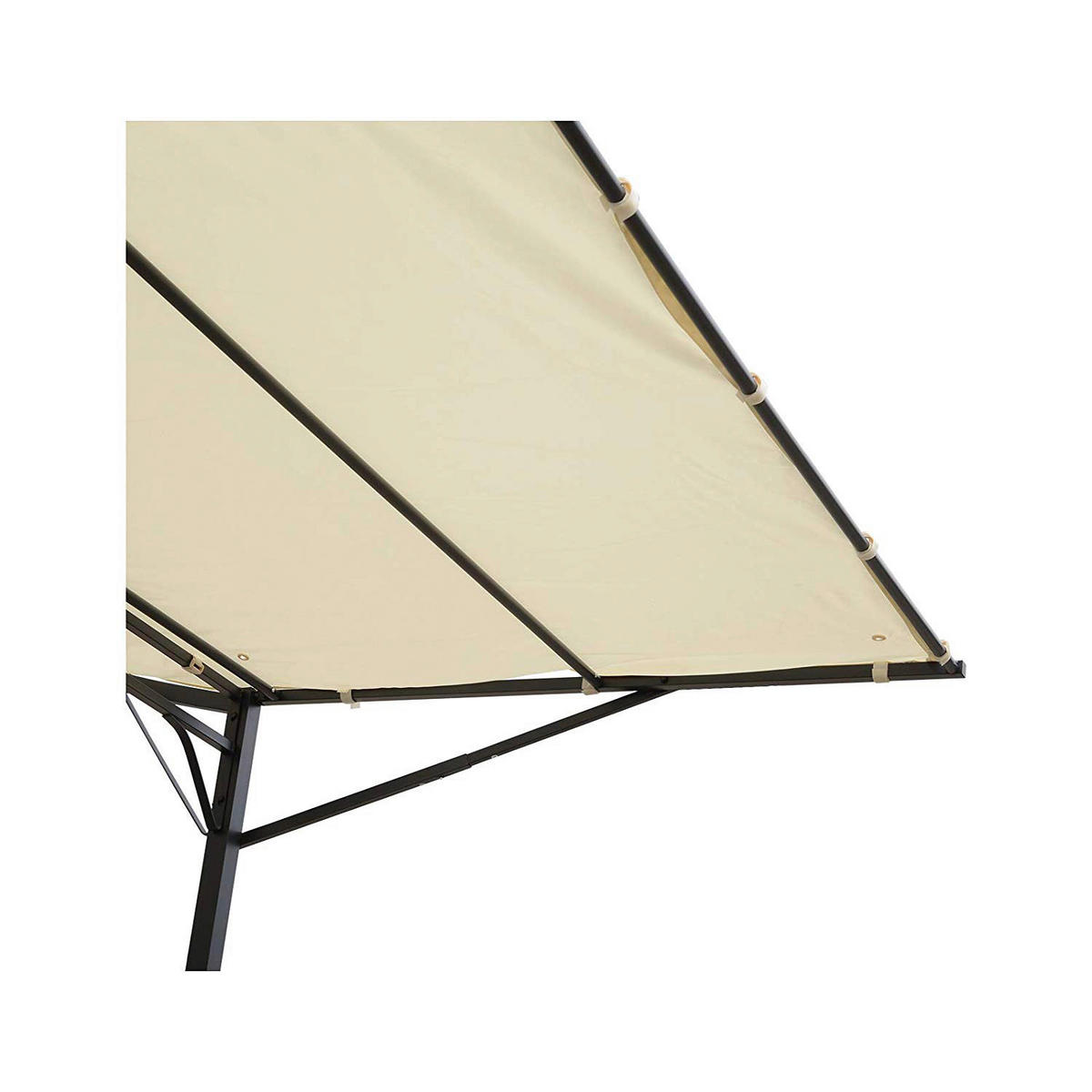 Outsunny Pavillon schwarz Stahl B/H/L: ca. 250x250x300 cm Pavillon - creme/schwarz (300,00/250,00/250,00cm) - Outsunny
