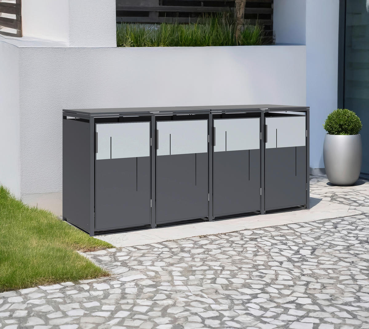 Westmann Mülltonnenbox Tonus anthrazit B/H/L: ca. 265x116x80 cm Tonus - anthrazit (80,00/265,00/116,00cm) - Westmann