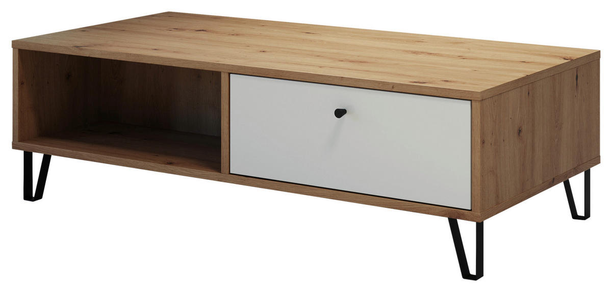 TV-Lowboard Touch Eiche Artisan Nachbildung weiß matt B/H/T: ca. 110x37x60 cm Touch - Eiche/weiß (110,00/37,00/60,00cm) - Trendteam