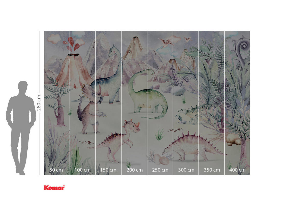 Komar Fototapete Dino Playground B/L: ca. 400x280 cm Dino Playground - (400,00/280,00cm) - Komar