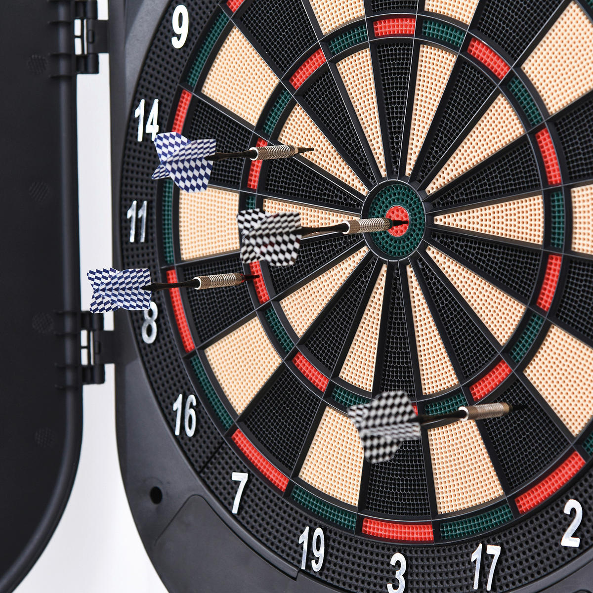 HOMCOM elektrische Dartscheibe B/H/T: ca. 46,5x50,5x4,4 cm Dartscheibe_elektronisch - schwarz (46,50/50,50/4,40cm) - HOMCOM