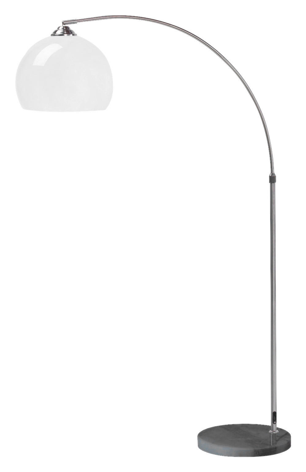 POCOline Bogenleuchte weiß nickel Metall Kunststoff H: ca. 208 cm E27 1 Brennstellen Arco - nickel/weiß (208,00cm) - POCOline