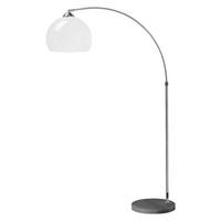 POCOline Bogenleuchte weiß nickel Metall Kunststoff H: ca. 208 cm E27 1 Brennstellen Arco - nickel/weiß (208,00cm) - POCOline