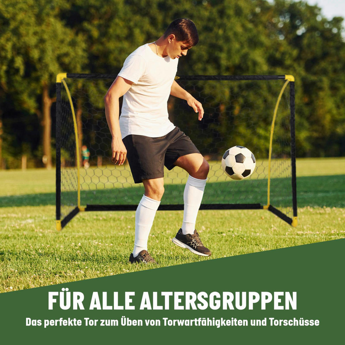 Fußballtor gelb B/H/T: ca. 180x120x91 cm Fußballtor 180x91x120cm - gelb/schwarz (180,00/120,00/91,00cm)