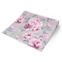 UGEPA Papiertapete Blumen grau rosa weiß B/L: ca. 53x1005 cm glitzernd Papiertapete_A58506 - weiß/rosa (53,00/1005,00cm) - UGEPA