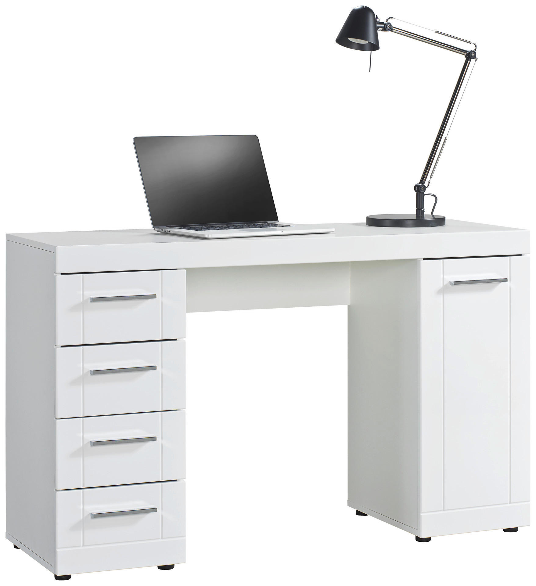 Schreibtisch Atlanta weiß weiß Hochglanz B/H/T: ca. 120x75x40 cm Atlanta - weiß (120,00/75,00/40,00cm)