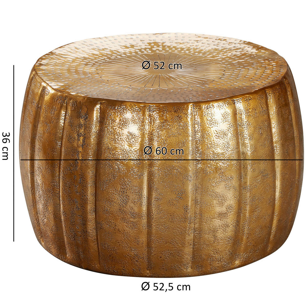 Couchtisch gold H: ca. 36 cm Couchtisch - gold (36,00cm) - Wohnling