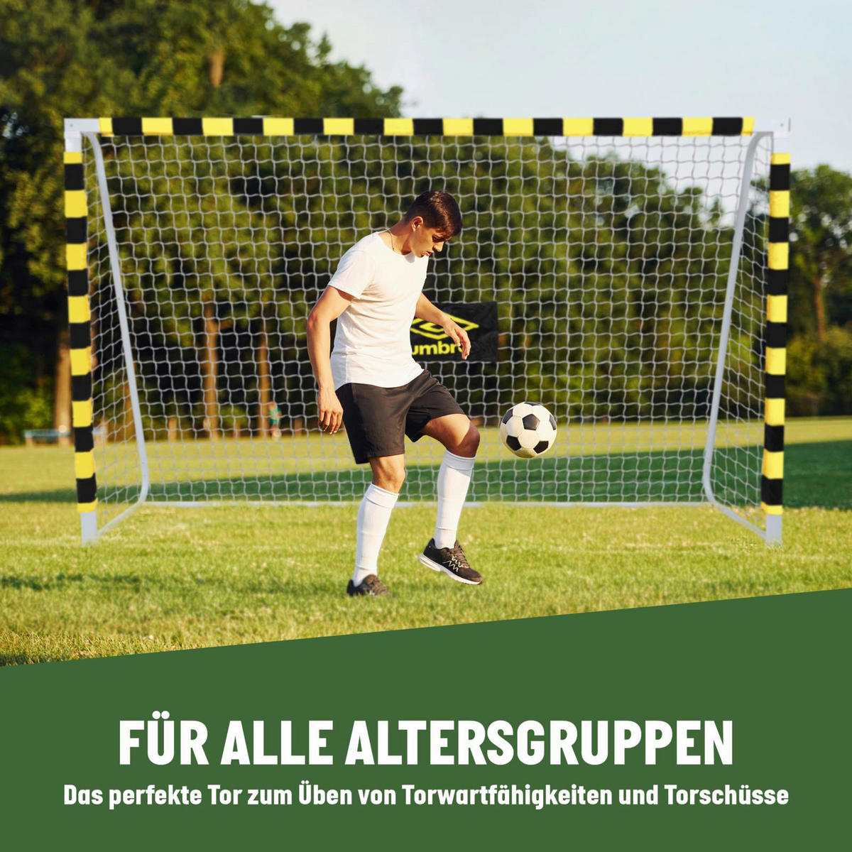 Fußballtor schwarz B/H/T: ca. 300x200x110 cm Fußballtor 300x200x110cm - gelb/schwarz (300,00/200,00/110,00cm)