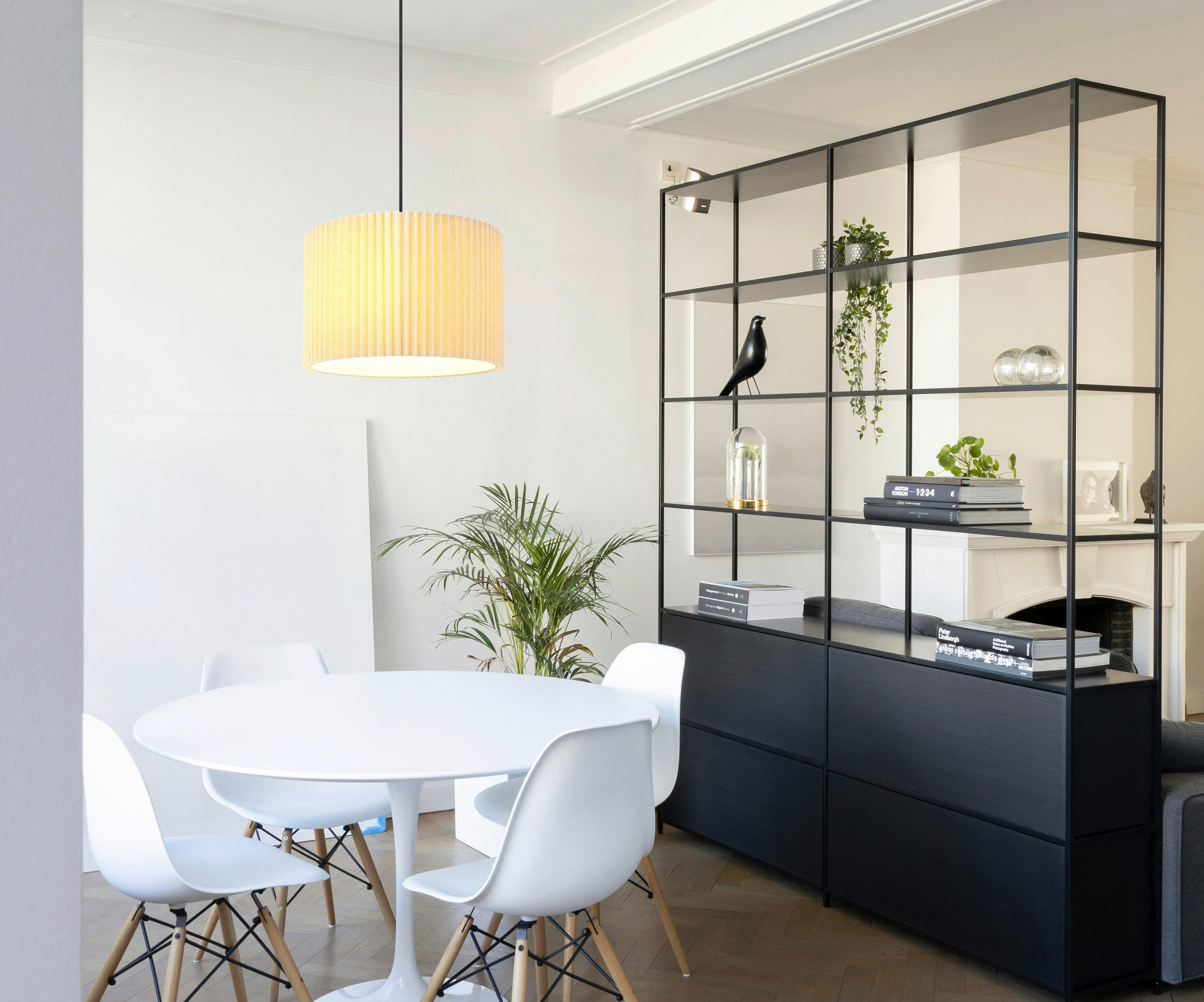 Thumbnail - GLOBO Hängeleuchte schwarz natur mattschwarz Textil Metall H/D: ca. 120x38 cm E27 1 Brennstellen