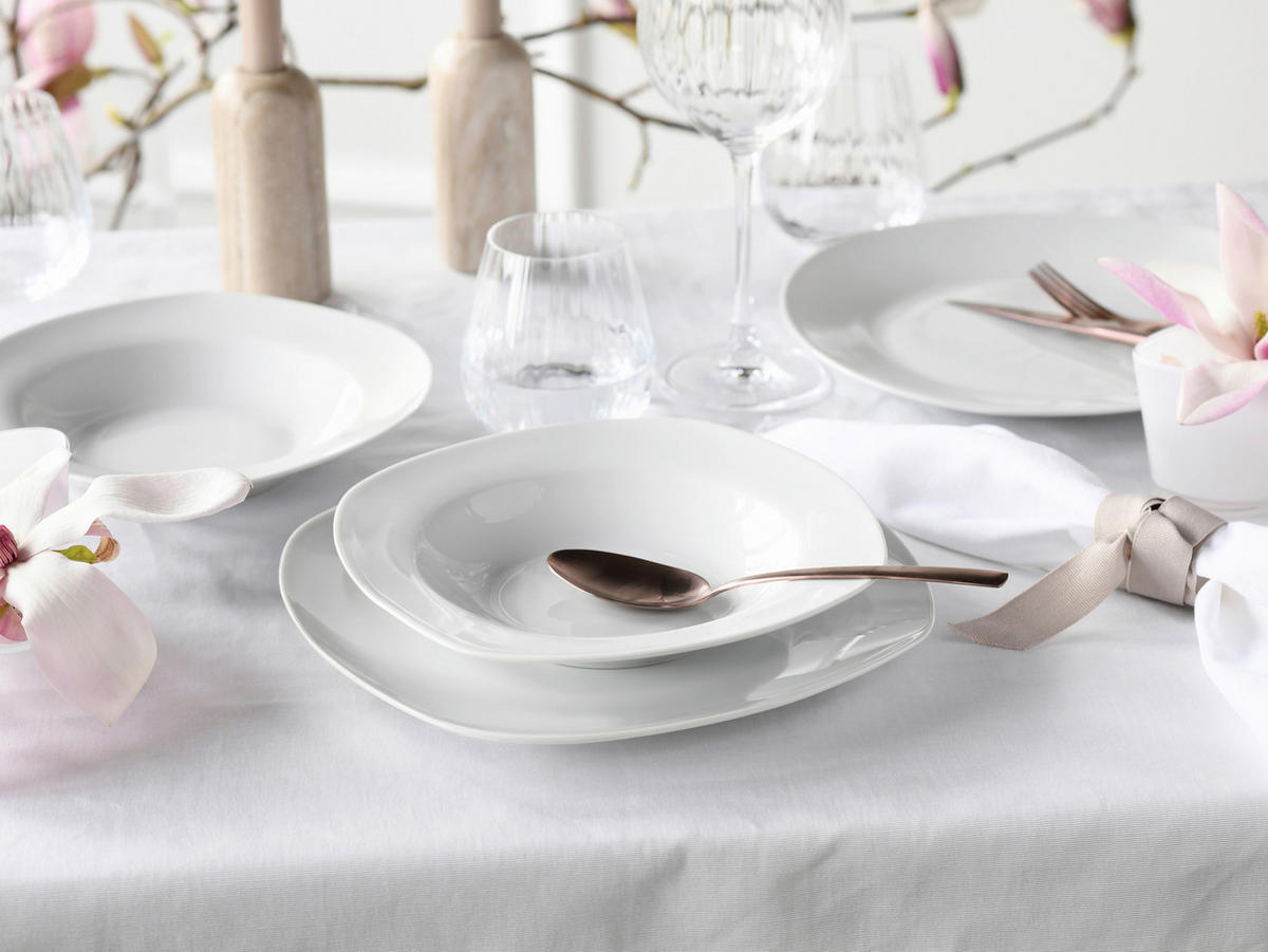 CreaTable Tafelservice Amelie weiß Porzellan 18 tlg. Amelie - weiß - CreaTable