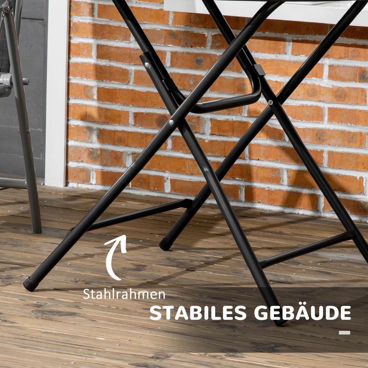 Outsunny Gartentisch dunkelgrau Polyethylen B/H/L: ca. 80x73x80 cm Gartentisch - dunkelgrau (80,00/80,00/73,00cm) - Outsunny