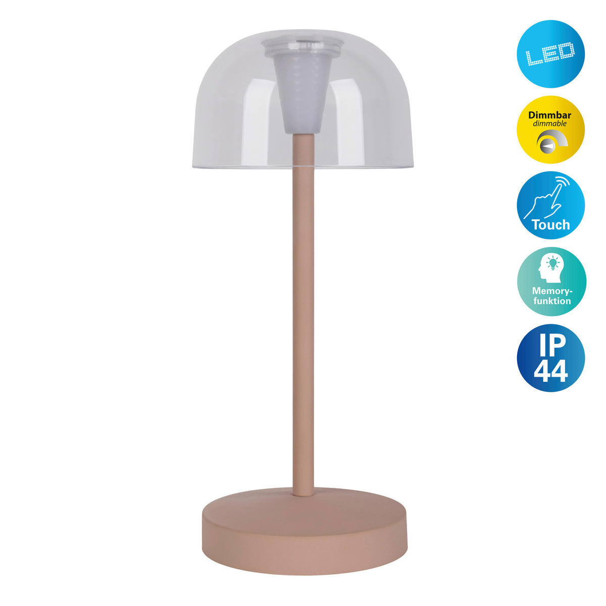 LED-Außentischleuchte beige B/H/T/D: ca. 8x18,5x8x8 cm GOMBA - beige (8,00/18,50/8,00cm) - Näve Leuchten
