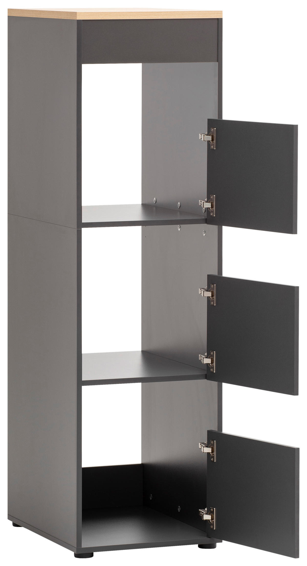 Hochschrank Solea anthrazit Eiche hell Nachbildung B/H/T: ca. 45,1x154,7x60 cm Solea - Eiche/anthrazit (45,10/154,70/60,00cm) - Schildmeyer