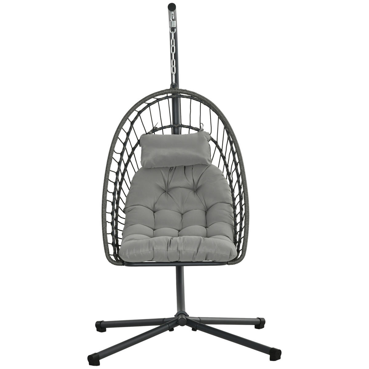 Outsunny Hängesessel hellgrau Polypropylen B/H/L: ca. 131x100x194 cm Hängesessel - hellgrau (194,00/131,00/100,00cm) - Outsunny
