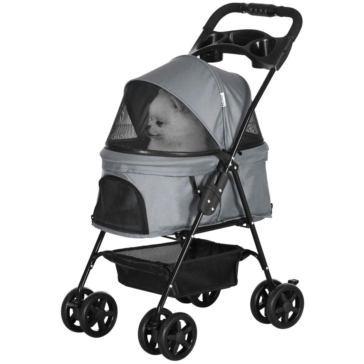 PawHut Hunde-Zubehör grau Polypropylen B/H/L: ca. 45x67x96 cm Hundewagen - grau (96,00/45,00/67,00cm) - PawHut