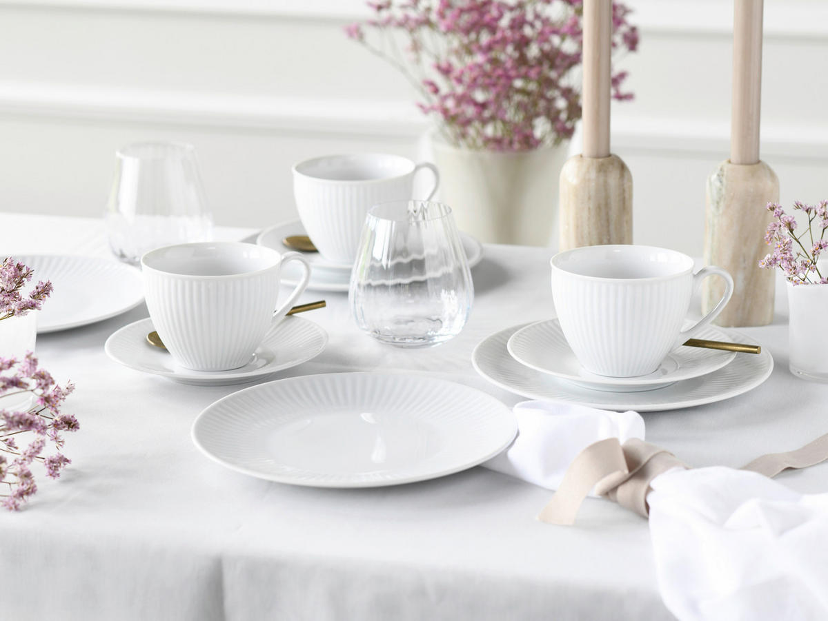 CreaTable Kaffeeservice Valencia weiß Porzellan 18 tlg. Valencia - weiß - CreaTable
