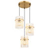 GLOBO Pendelleuchte gold klar Metall H/D: ca. 140x47 cm E27 3 Brennstellen GORLEY - gold/klar (47,00/140,00cm) - GLOBO