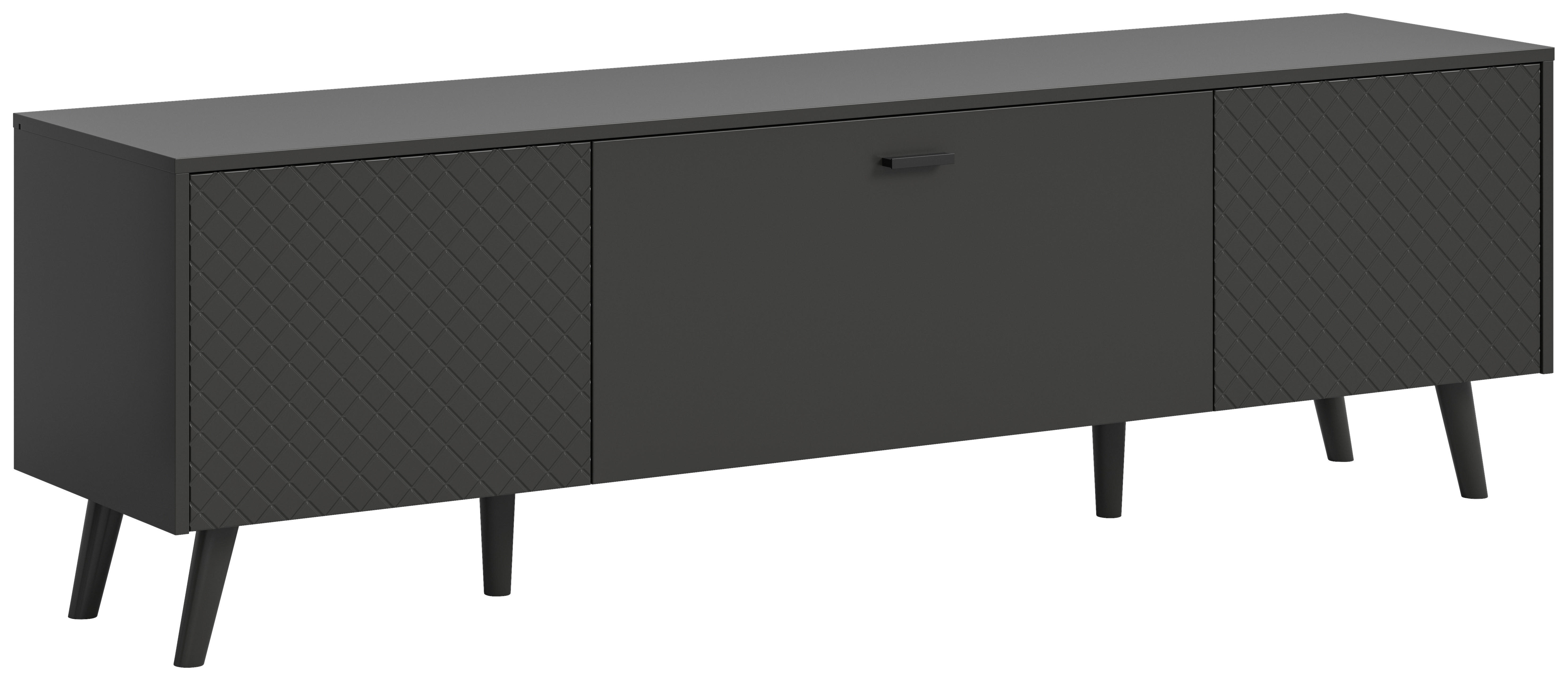 Lowboard LINEA grau schwarz B/H/T: ca. 185x55x40 cm LINEA - schwarz/grau (185,00/55,00/40,00cm) - xonox.home
