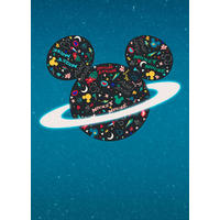 Komar Fototapete Planet Mickey IADX4-026 blau schwarz B/H: ca. 200x280 cm Planet Mickey IADX4-026 - blau/schwarz (200,00/280,00cm) - Komar
