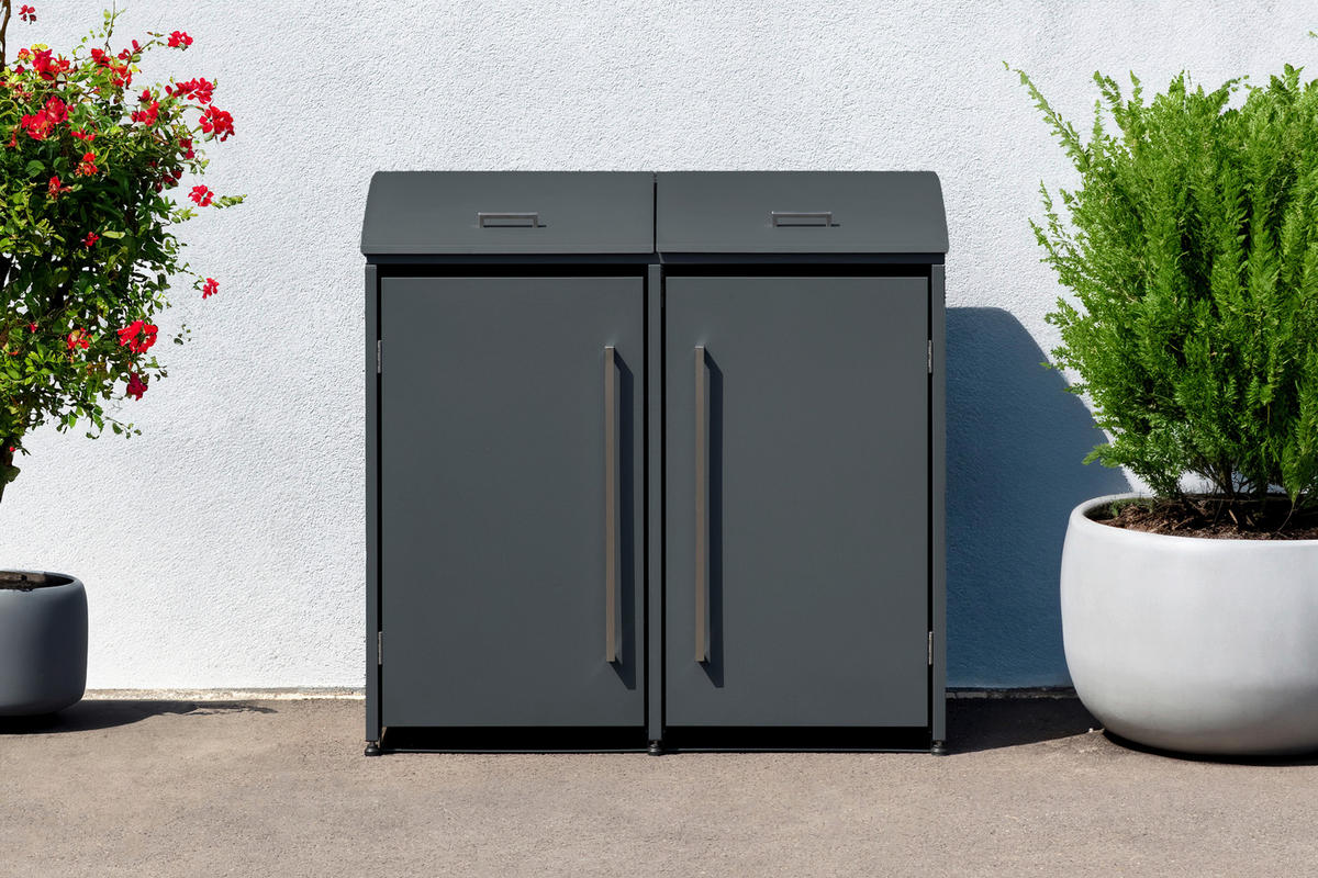 Westmann Mülltonnenbox Moderna anthrazit B/H/L: ca. 139x135x83 cm Moderna - anthrazit (83,00/139,00/135,00cm) - Westmann