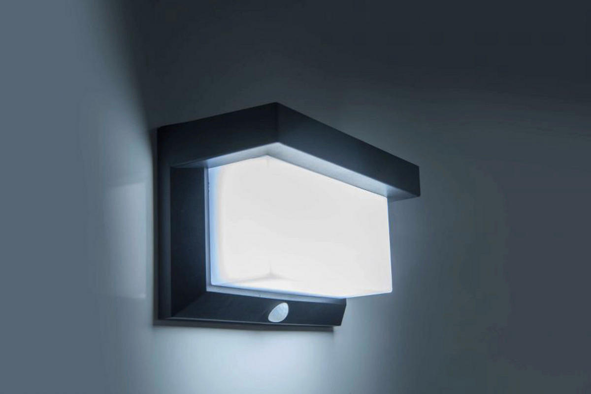 LED Solar Außenwandleuchte NV1385322 schwarz Edelstahl B/H/L: ca. 9x12x20 cm LED Solar Außenwandleuchte - schwarz (20,00/9,00/12,00cm) - Näve Leuchten