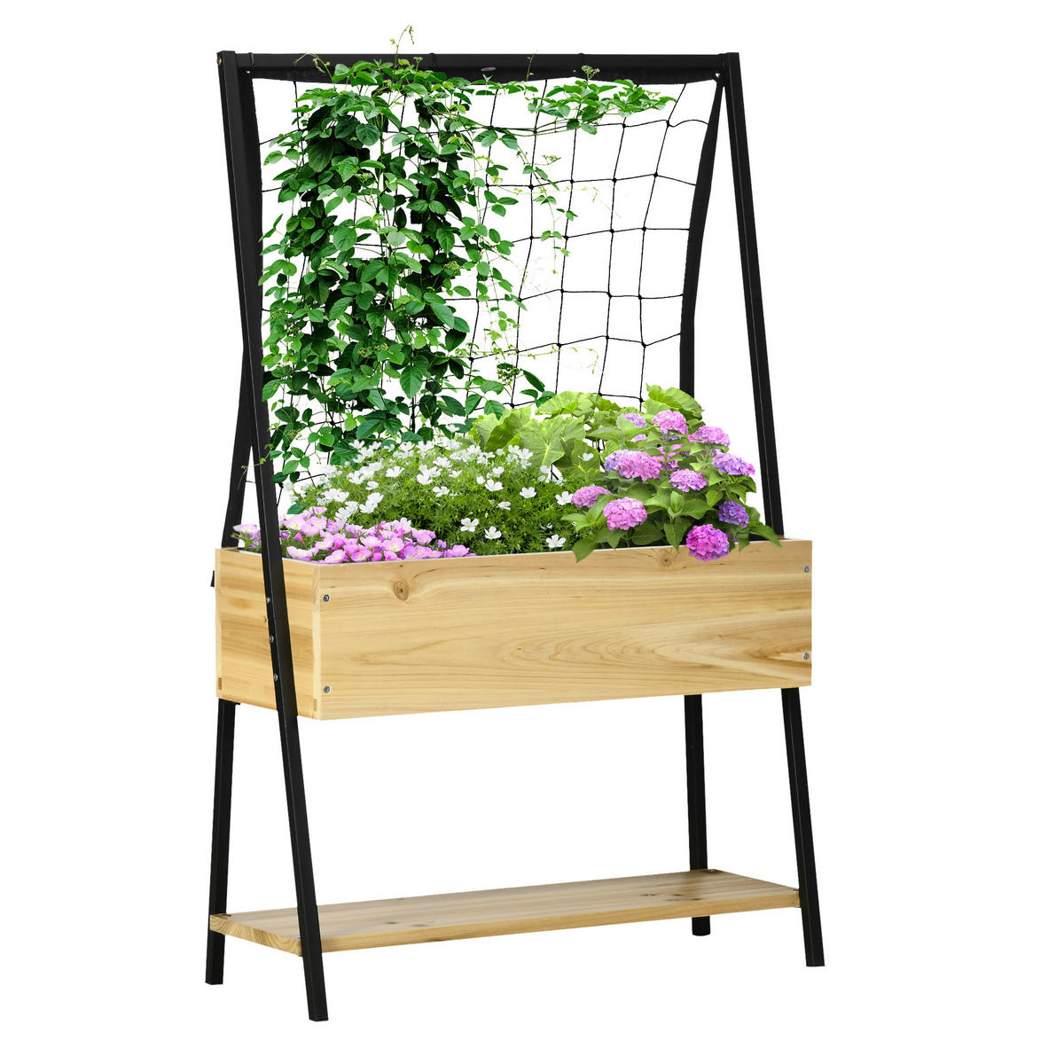 Outsunny Hochbeet natur Polyester B/H/L: ca. 30x125x80 cm Hochbeet - natur (80,00/30,00/125,00cm) - Outsunny