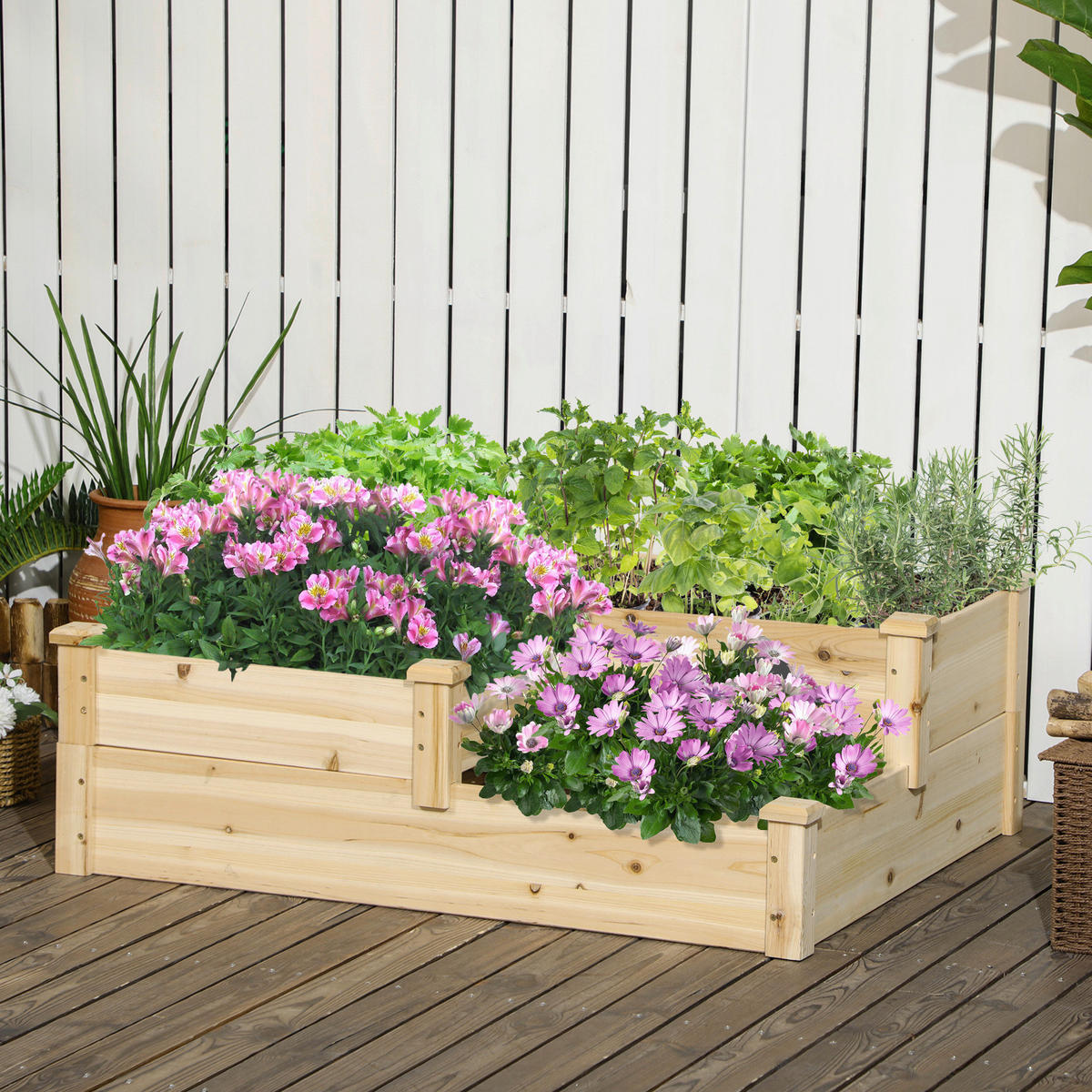 Outsunny Gartenbeet B/H/L: ca. 88x36x108 cm Gartenbeet - natur (108,00/88,00/36,00cm) - Outsunny