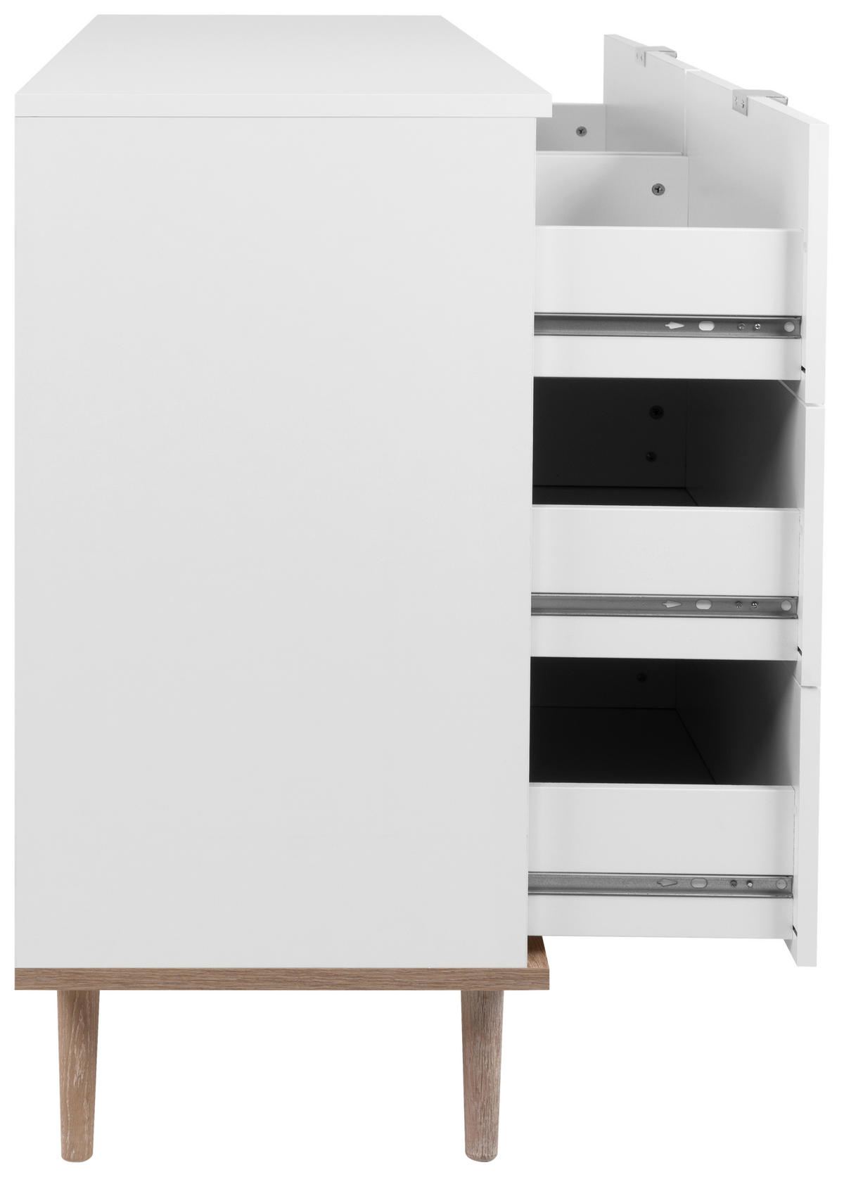 Kommode Göteborg weiß Eiche Sonoma Nachbildung B/H/T: ca. 120x87x40 cm Göteborg - Eiche/weiß (120,00/87,00/40,00cm)