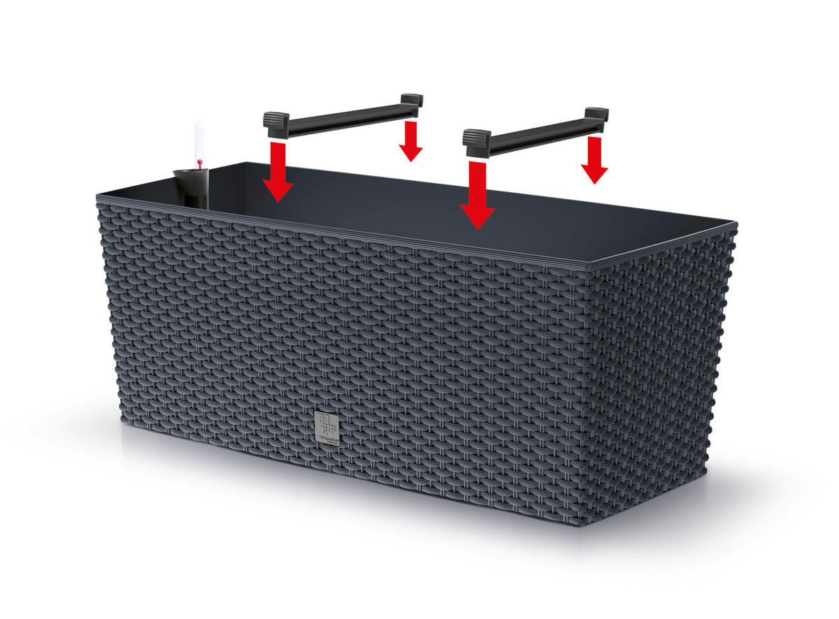 Prosperplast Blumenkasten RATO CASE anthrazit Kunststoff B/H/L: ca. 33x32x80 cm RATO CASE - anthrazit (80,00/33,00/32,00cm) - Prosperplast