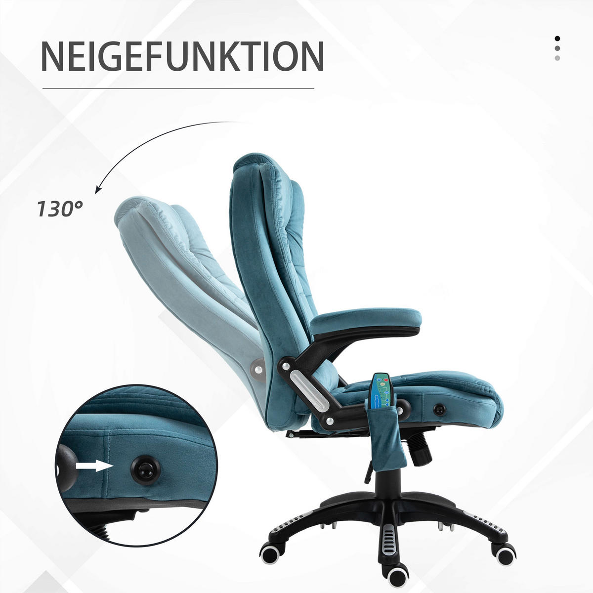 Vinsetto Massagestuhl blau B/H/L: ca. 72x68x120 cm Massagestuhl - blau (120,00/72,00/68,00cm) - Vinsetto