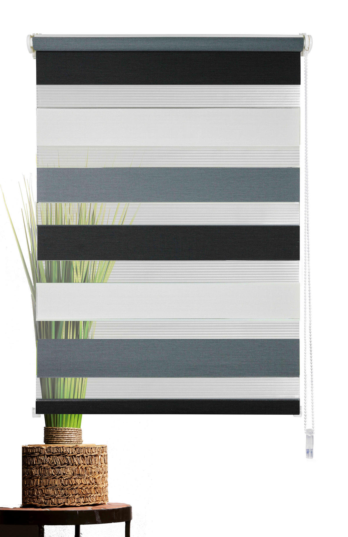 Doppelrollo Just-Triple grau B/L: ca. 80x210 cm Just-Triple - anthrazit/grau (80,00/210,00cm)