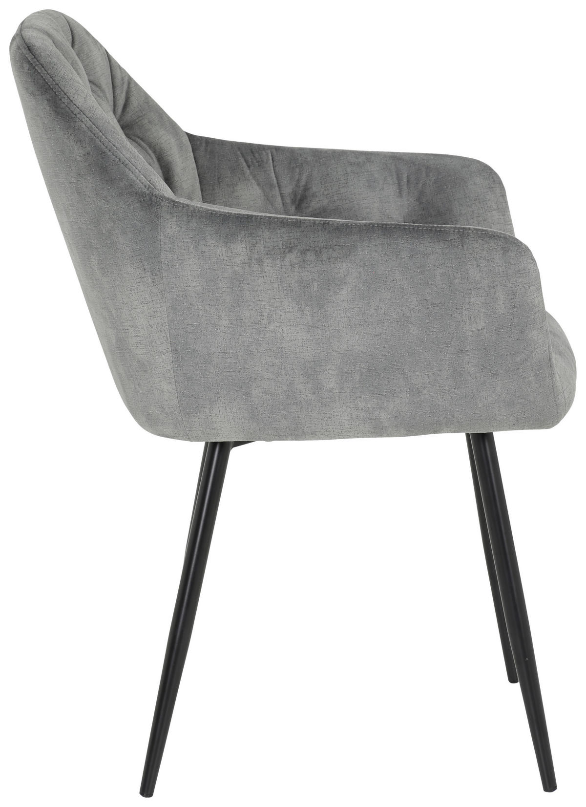 Stuhl Tina 2er Set grau Vintage Samtoptik B/H/T: ca. 56x81x62 cm Tina 2er Set - schwarz/grau (56,00/81,00/62,00cm) - Hela