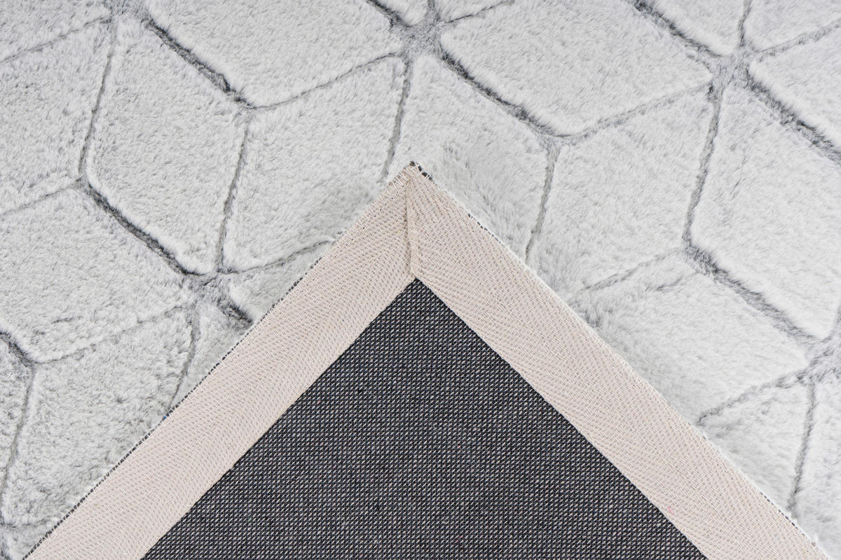 360Living Teppich Vivica weiß B/L: ca. 80x150 cm Vivica - weiß/anthrazit (80,00/150,00cm) - 360Living