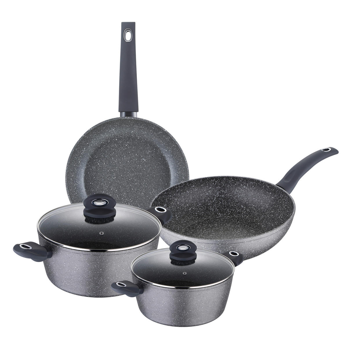 BERGNER Topfset Orion grau Aluminium 6 tlg. Orion - grau - BERGNER