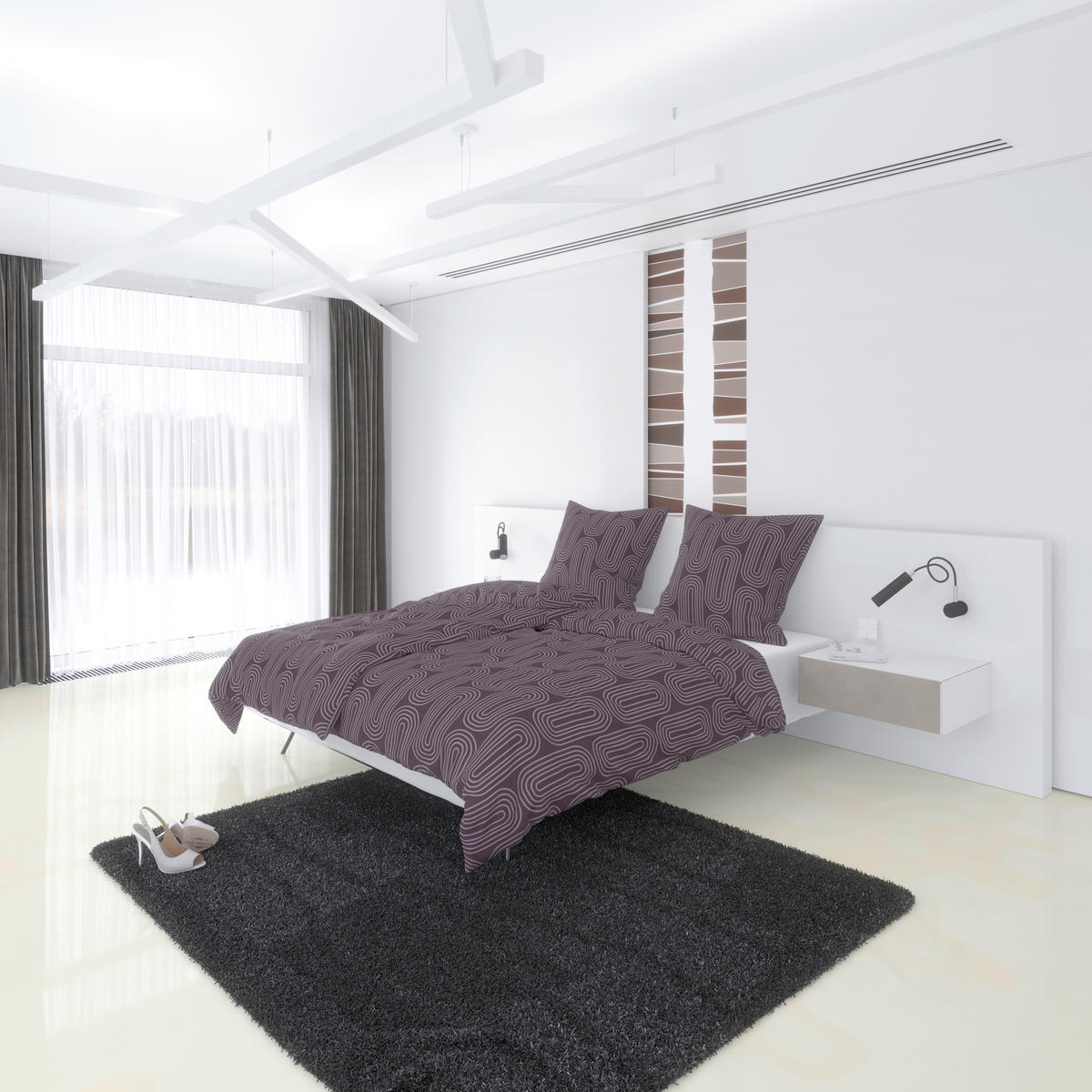 Microfaser Bettwäsche Bettwäsche_Microfaser Modern bord - bordeaux (135,00/200,00cm) - Sensation