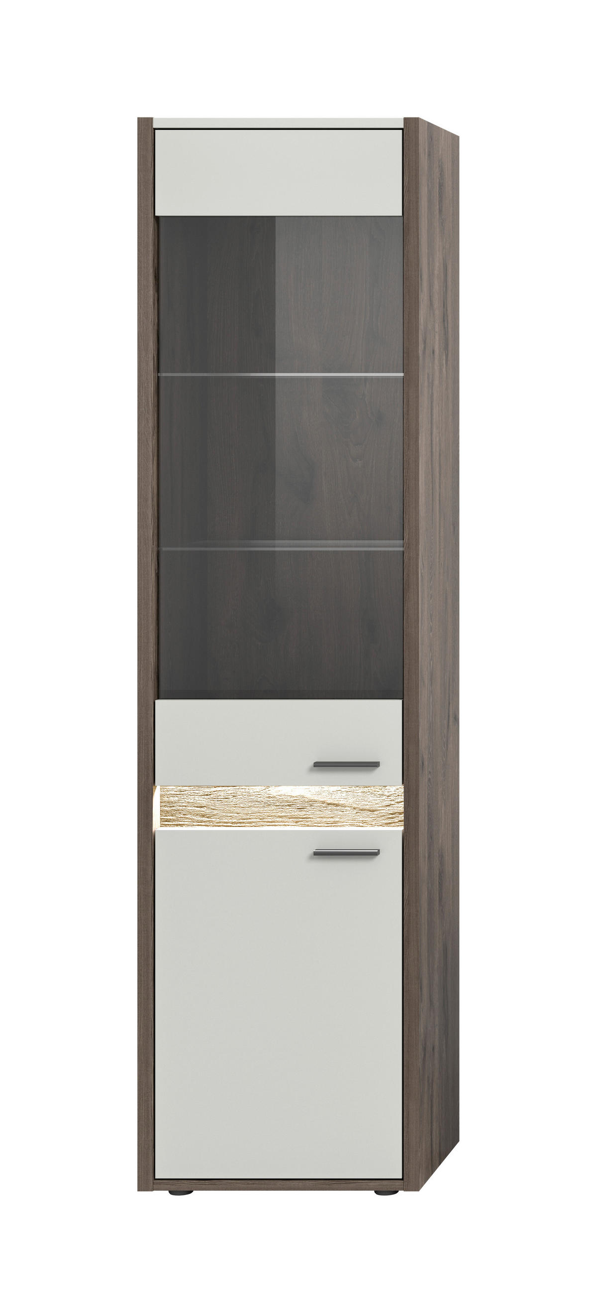 Vitrine Falcona Nox Oak Nachbildung hellgrau B/H/T: ca. 198x51x37 cm Falcona - hellgrau (198,00/51,00/37,00cm) - xonox.home
